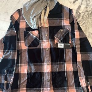 BRAND NEW Ladies dusty pink flannel with hood